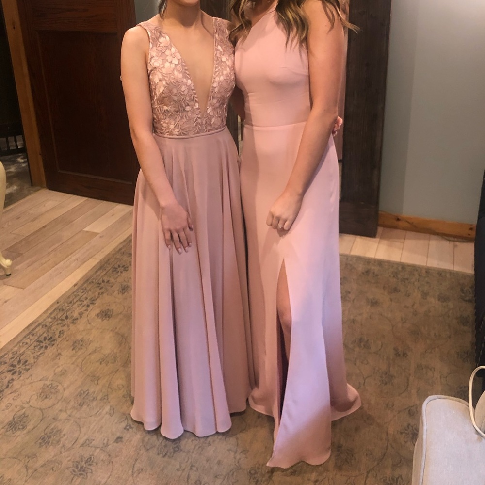 Reformation Evelyn Blush Bridesmaid Dress